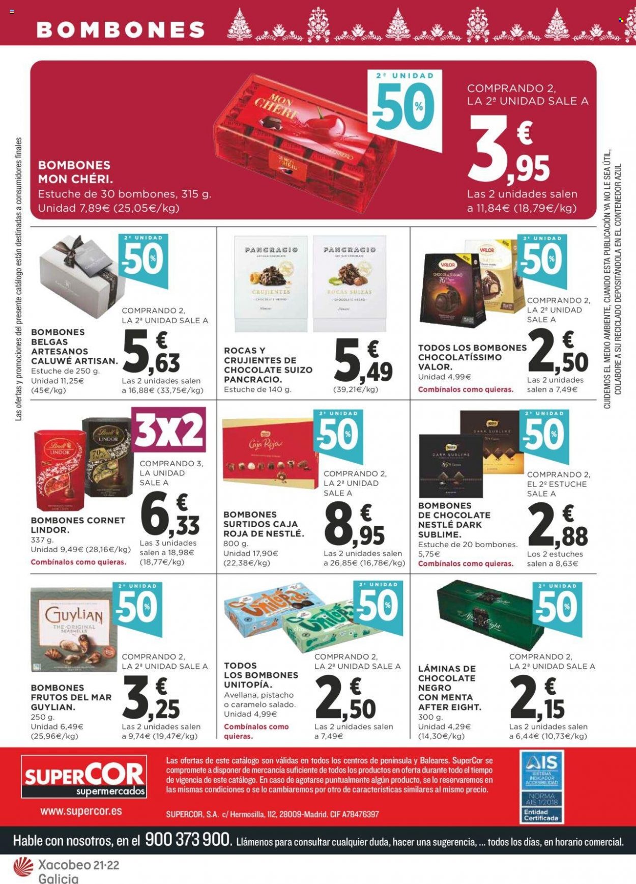 thumbnail - Folleto actual Supercor supermercados - 01/12/22 - 14/12/22 - Ventas - Nestlé, After Eight, Mon Chéri, Lindor, pistacho, Cif, limpiador. Página 48.