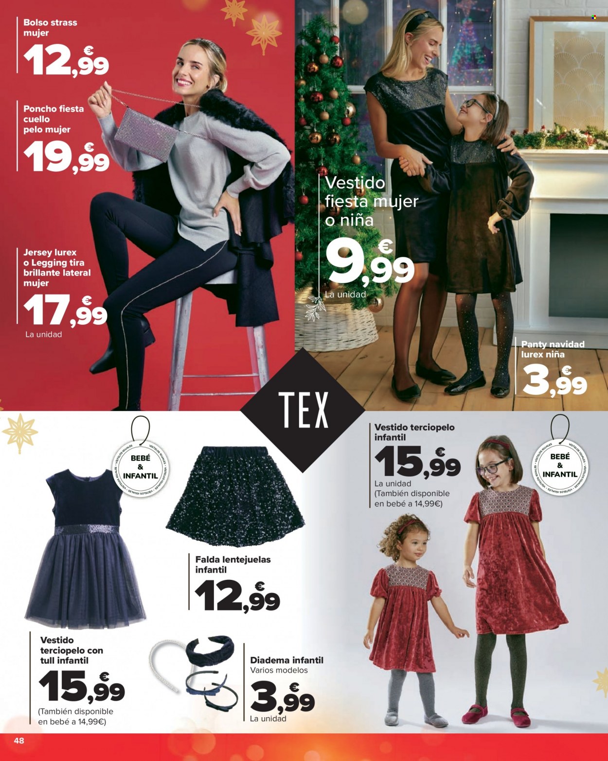 thumbnail - Folleto actual Carrefour - 01/12/22 - 08/01/23 - Ventas - bolso, poncho, jersey, leggings, vestido, falda, panty. Página 48.