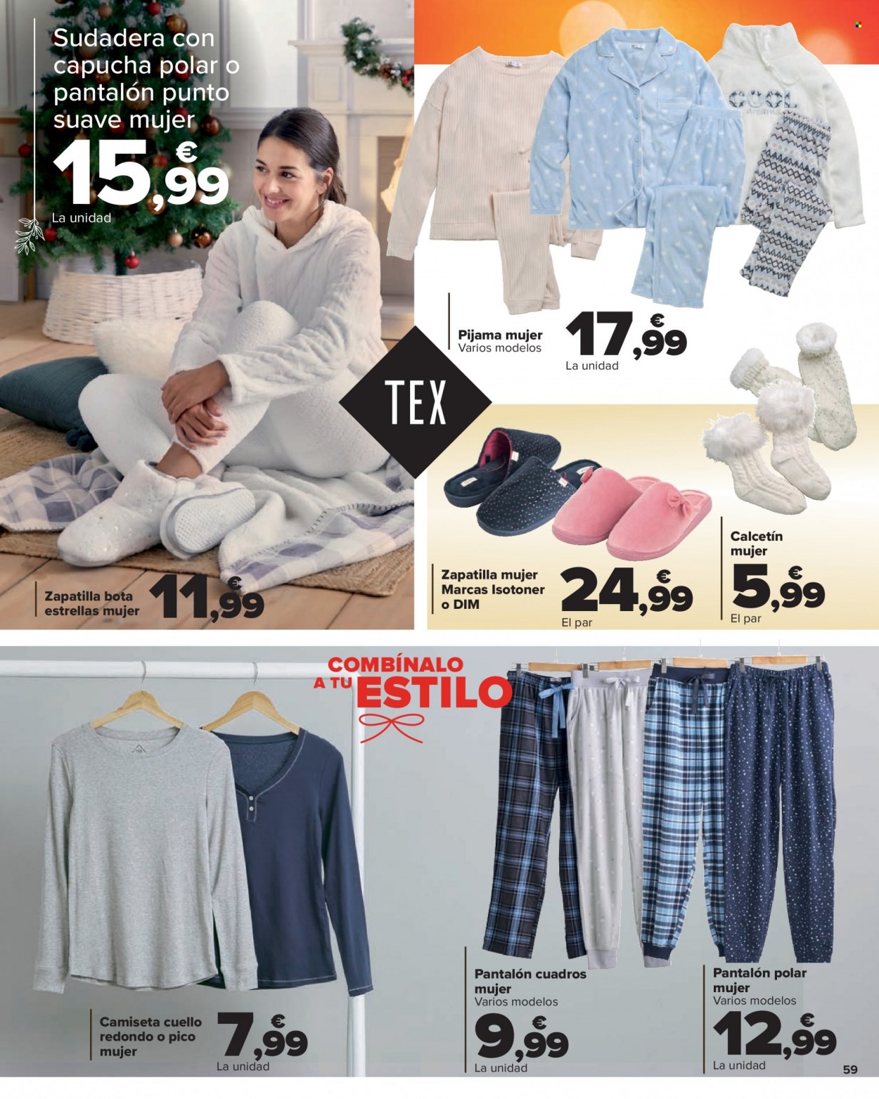 thumbnail - Folleto actual Carrefour - 01/12/22 - 08/01/23 - Ventas - zapatilla, botas, camiseta, pantalón, sudadera, pijama. Página 59.