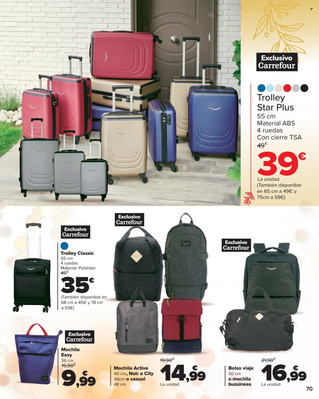 thumbnail - Folleto actual Carrefour - 01/12/22 - 08/01/23 - Ventas - mochila, bolso, bolso de viaje, trolley. Página 70.