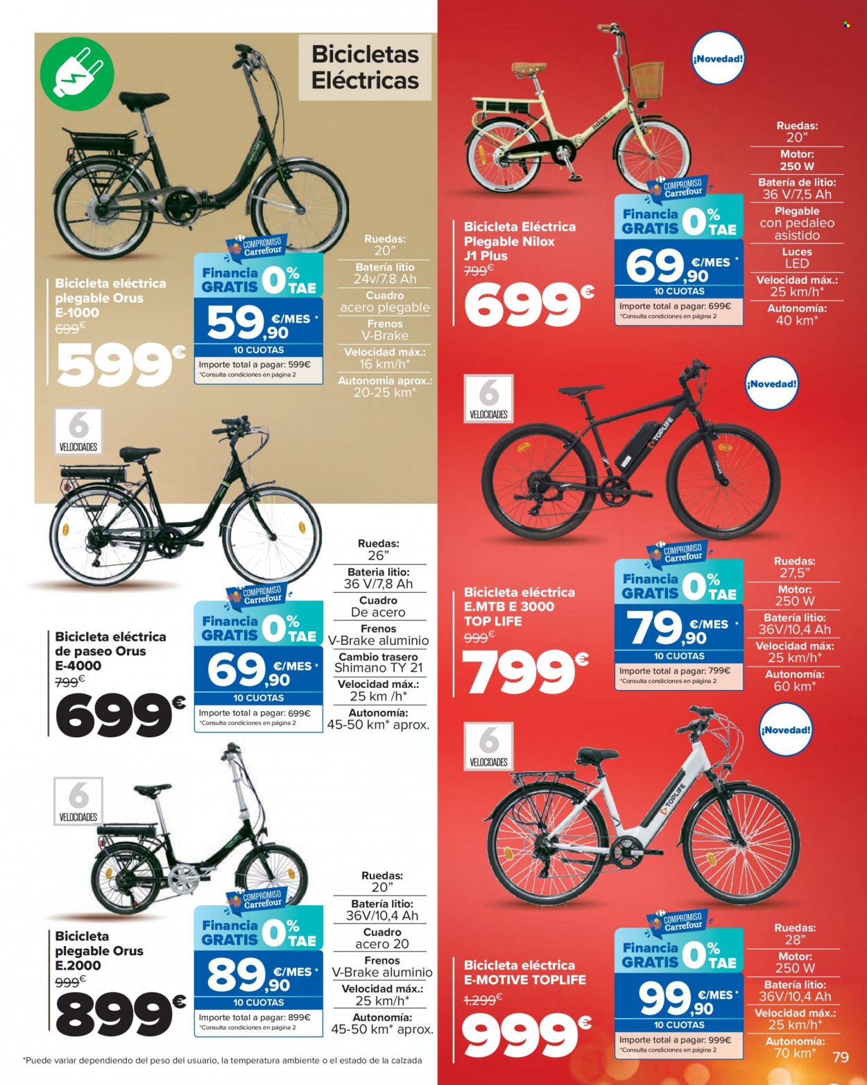 thumbnail - Folleto actual Carrefour - 01/12/22 - 08/01/23 - Ventas - bicicleta, bicicleta eléctrica, bicicleta plegable. Página 79.