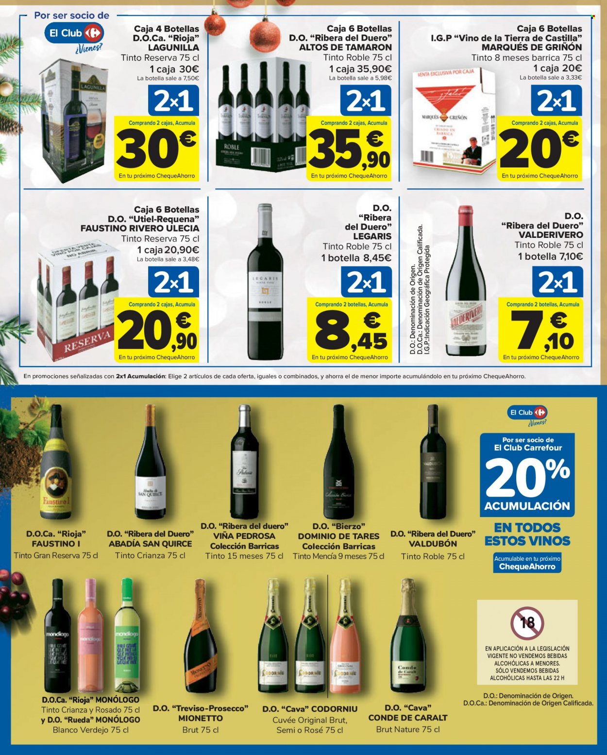 thumbnail - Folleto actual Carrefour - 02/12/22 - 14/12/22 - Ventas - bebida alcohólica, estuche de vinos, Rioja, vino, vino tinto, Ribera del Duero, Faustino Rivero. Página 41.