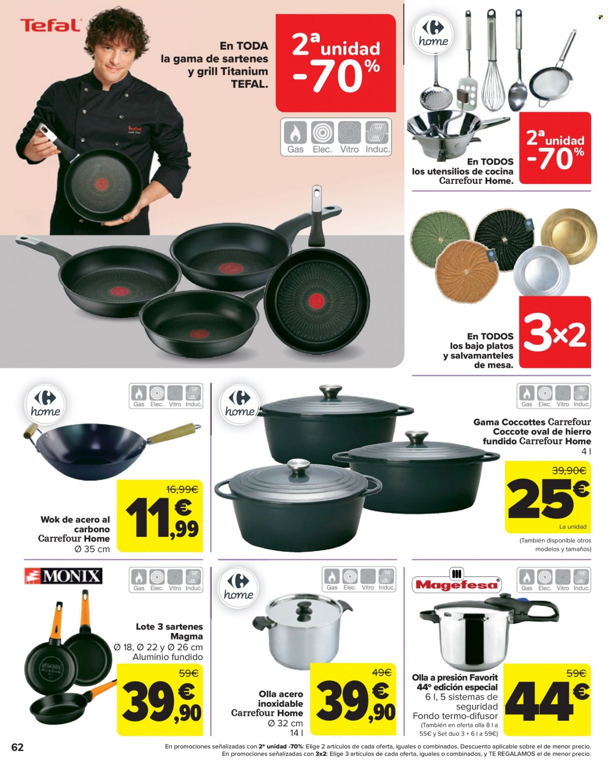 thumbnail - Folleto actual Carrefour - 02/12/22 - 14/12/22 - Ventas - olla, wok, sartén, olla a presión. Página 62.