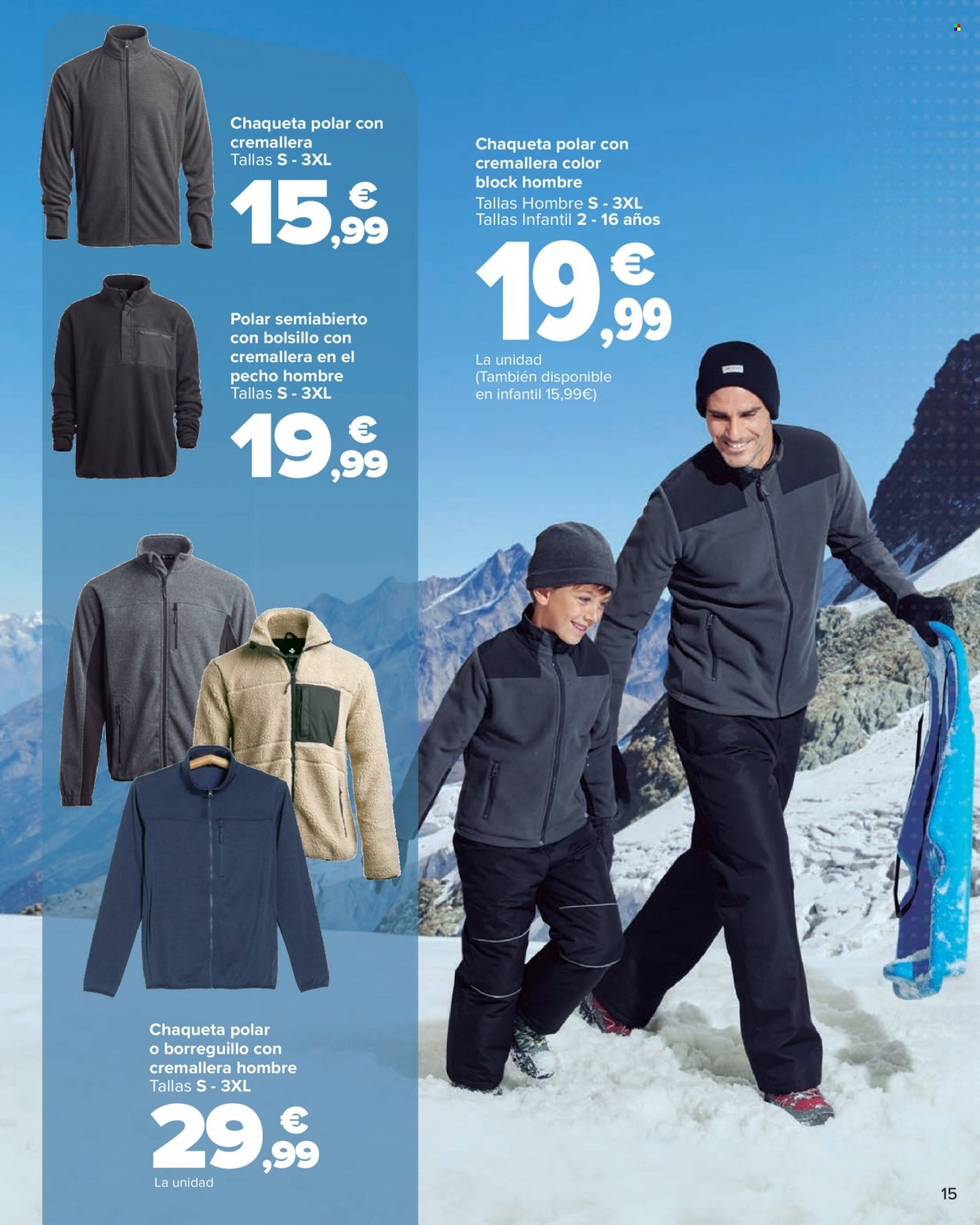 thumbnail - Folleto actual Carrefour - 02/12/22 - 29/12/22 - Ventas - sudadera, jersey polar, chaqueta. Página 15.