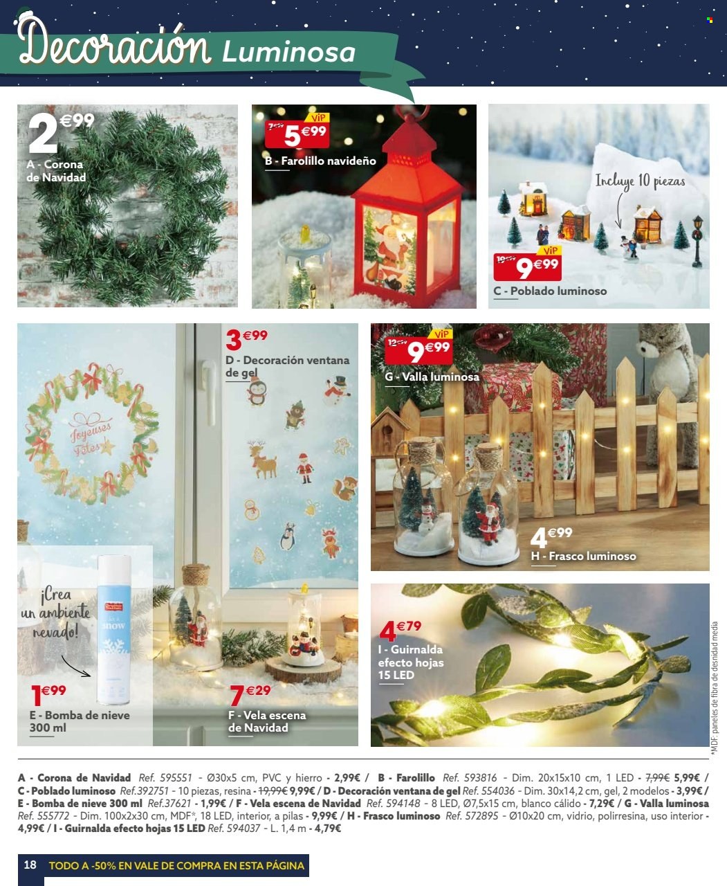 thumbnail - Folleto actual Gifi - 06/12/22 - 19/12/22 - Ventas - surtido de Navidad, vela, pila alcalina, guirnalda, decoración, corona de Navidad. Página 18.