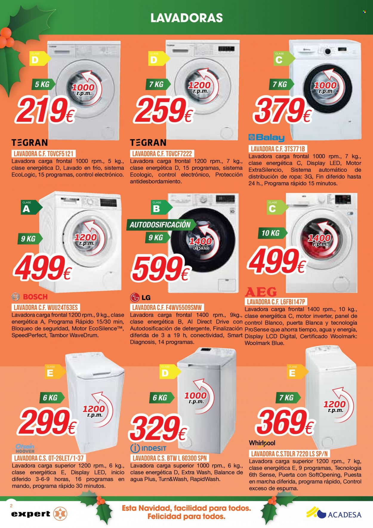 thumbnail - Folleto actual Acadesa - 09/12/22 - 05/01/23 - Ventas - lavadora. Página 2.