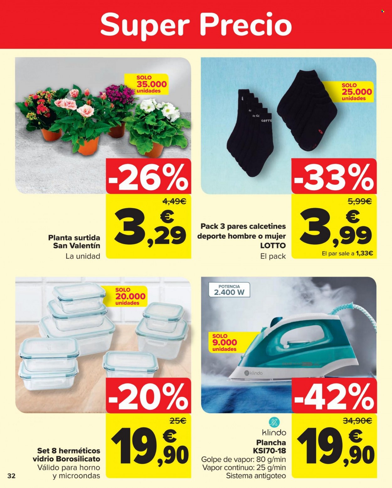 thumbnail - Folleto actual Carrefour - 27/01/23 - 13/02/23 - Ventas - Klindo, Lotto, caja de plástico, calcetínes. Página 32.