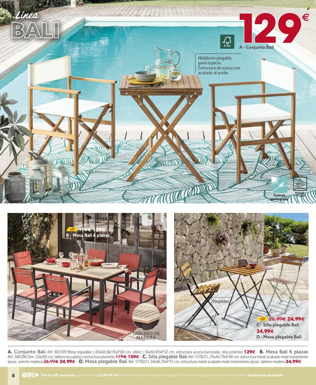 thumbnail - Folleto actual Gifi - Ventas - mesa, mesa plegable, silla, silla plegable, sillón. Página 8.