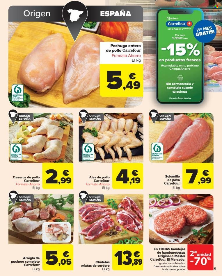 thumbnail - Folleto actual Carrefour - 14/03/23 - 27/03/23 - Ventas - pechuga de pollo, pollo, trasero de pollo, alitas de pollo. Página 5.