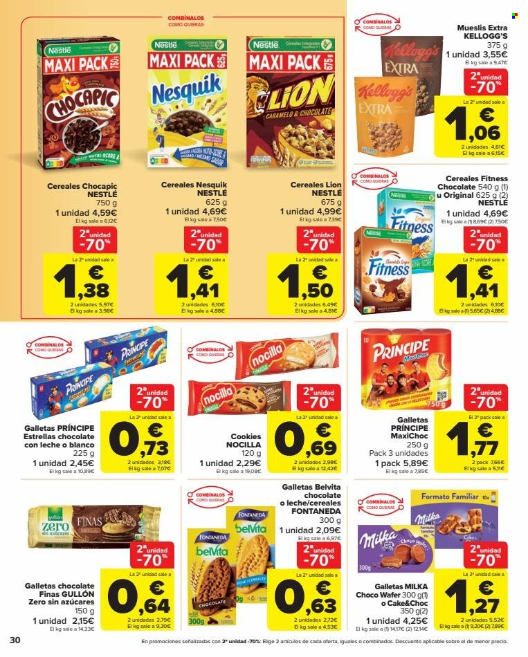 thumbnail - Folleto actual Carrefour - 14/03/23 - 27/03/23 - Ventas - Kellogg's, muesli, cereales, Nestlé, galletas, Gullón. Página 32.