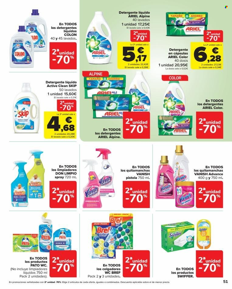 thumbnail - Folleto actual Carrefour - 14/03/23 - 27/03/23 - Ventas - Ariel, detergente, detergente en gel, detergente en cápsulas, Skip. Página 53.