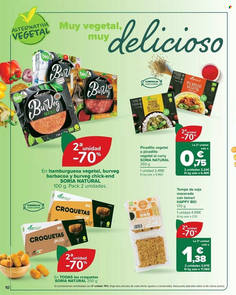 thumbnail - Folleto actual Carrefour - 14/03/23 - 27/03/23 - Ventas - picadillo, plato terminado, productos vegetarianos. Página 10.