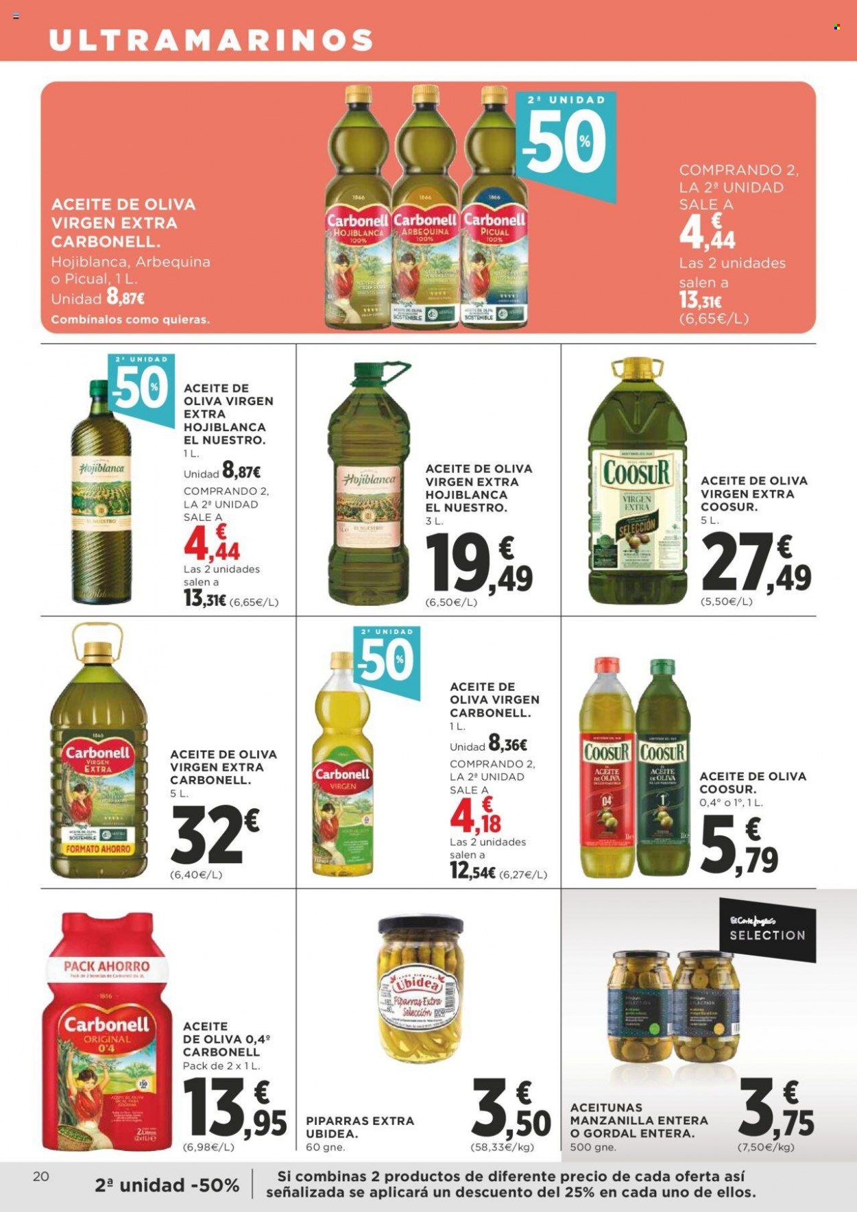 thumbnail - Folleto actual Supercor supermercados - 23/03/23 - 04/04/23 - Ventas - piparras, Carbonell, aceite, aceite de oliva, aceite de oliva extra virgen, Coosur, manzanilla. Página 20.
