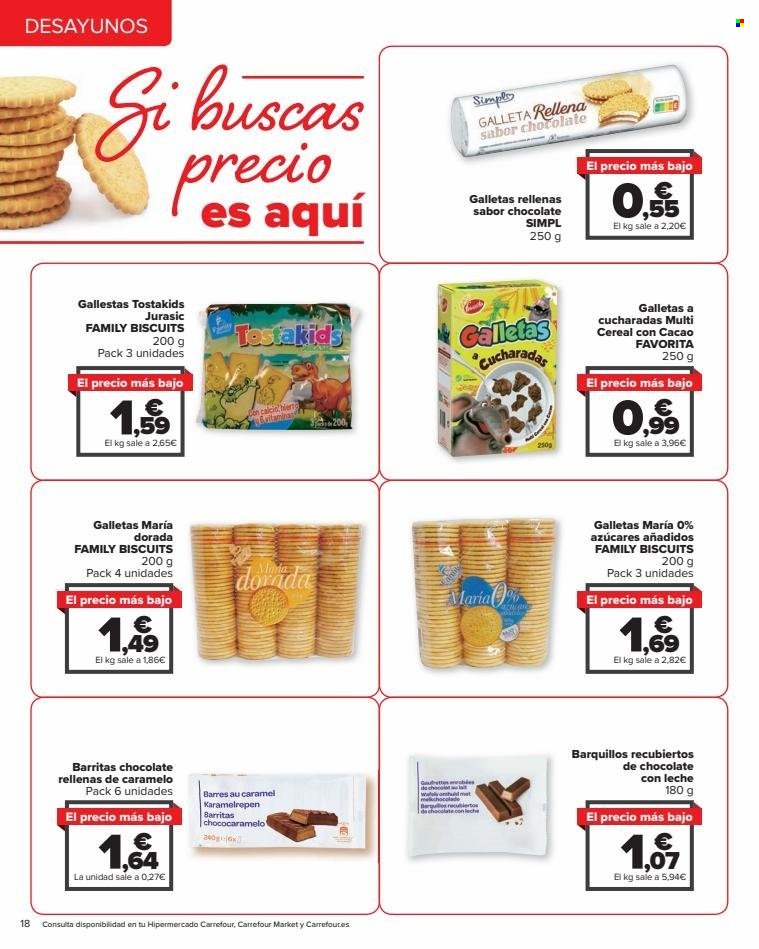thumbnail - Folleto actual Carrefour - 24/03/23 - 21/06/23 - Ventas - galletas, barquillos, barrita de chocolate. Página 18.