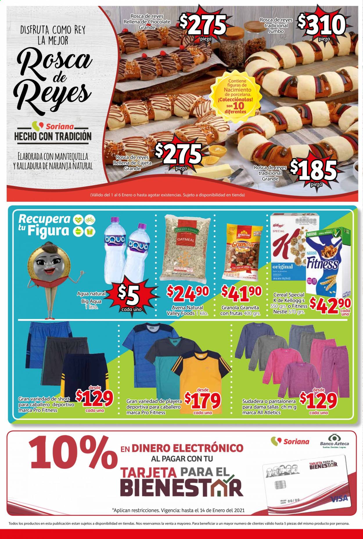 thumbnail - Folleto actual Soriana Mercado - 1.1.2021 - 14.1.2021 - Ventas - Nestlé, cereales, granola, agua natural, calza corta. Página 4.