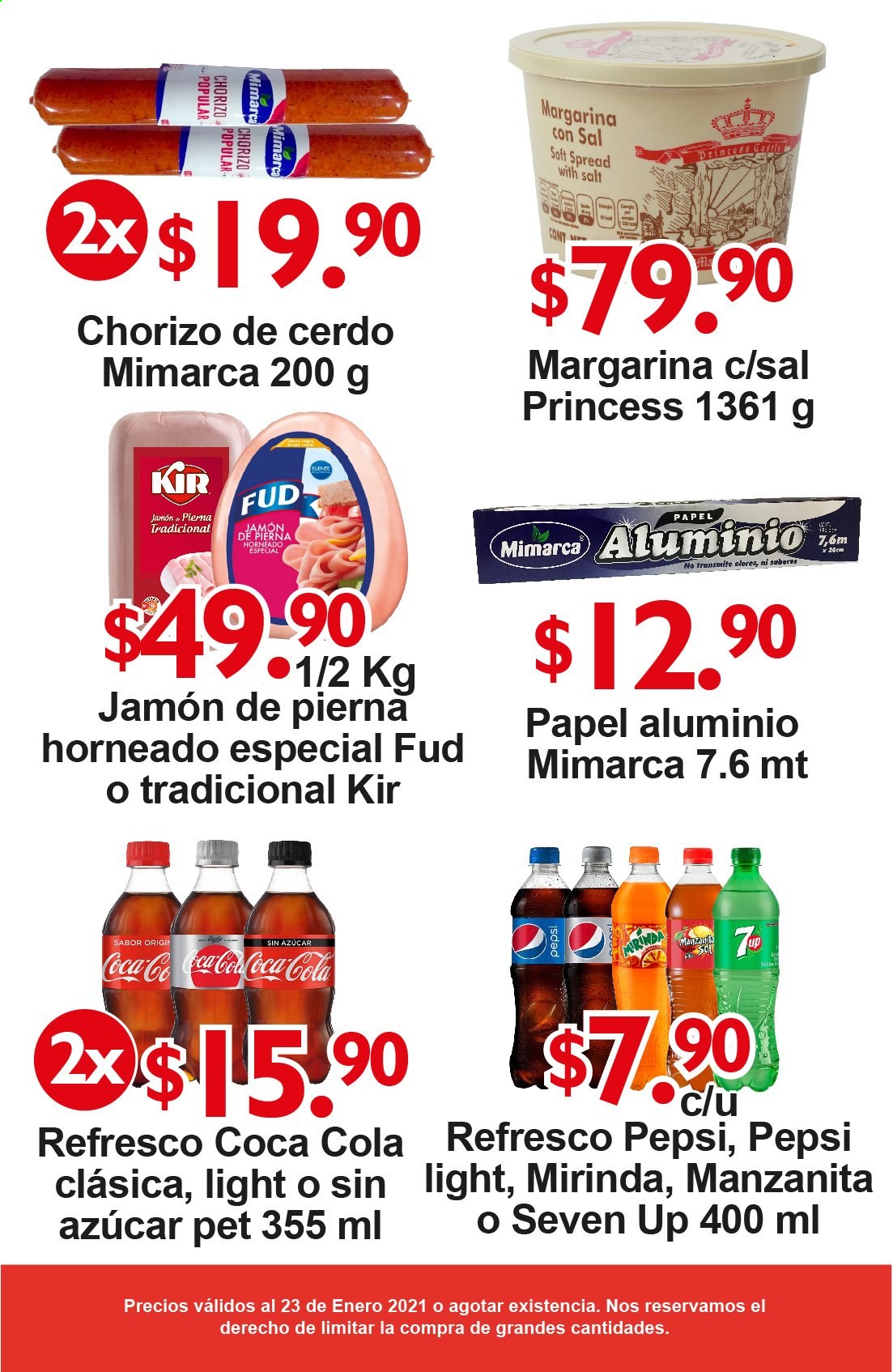 thumbnail - Folleto actual AKÁ Superbodega - 7.1.2021 - 23.1.2021 - Ventas - jamón, chorizo, margarina, refresco, Coca-cola, Pepsi, Mirinda, 7UP. Página 5.