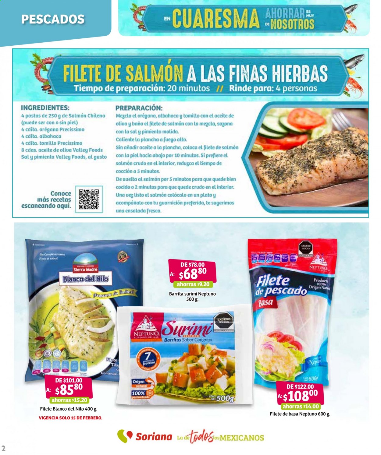 thumbnail - Folleto actual Soriana Híper - 15.2.2021 - 25.2.2021 - Ventas - cangrejo, surimi, salmón, filete de salmón. Página 2.