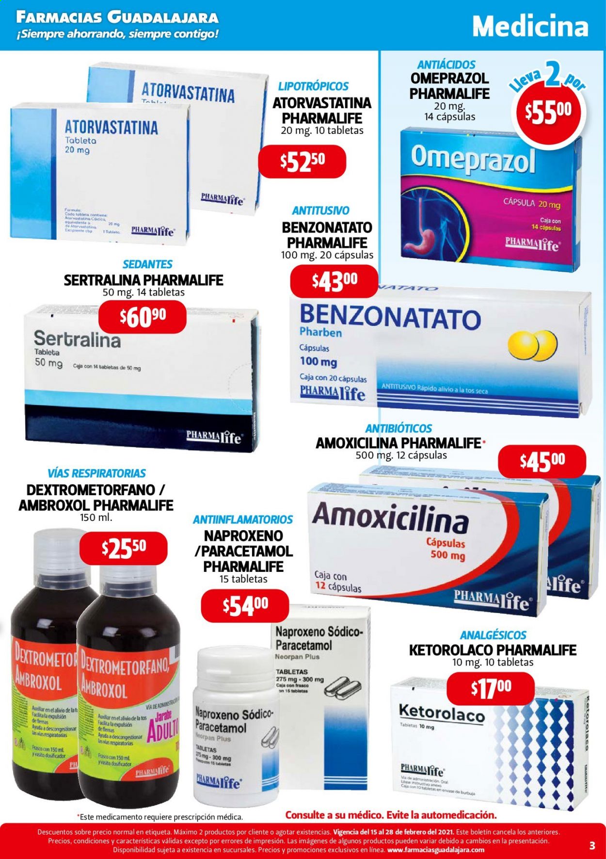 Catálogo Farmacias Guadalajara - 15.2.2021 - 28.2.2021. Página 3