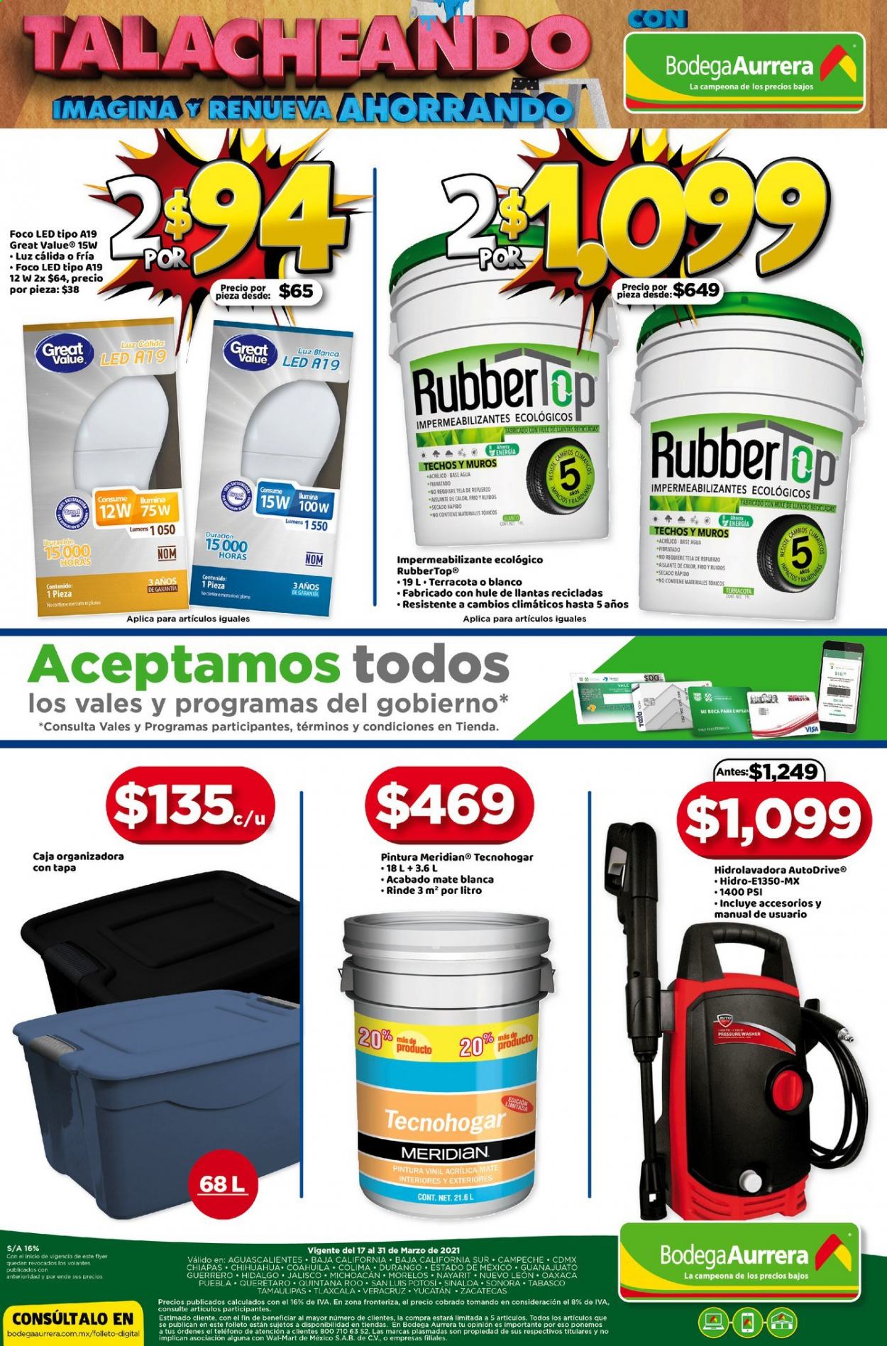 Catálogo Bodega Aurrerá - 17.3.2021 - 31.3.2021. Página 1