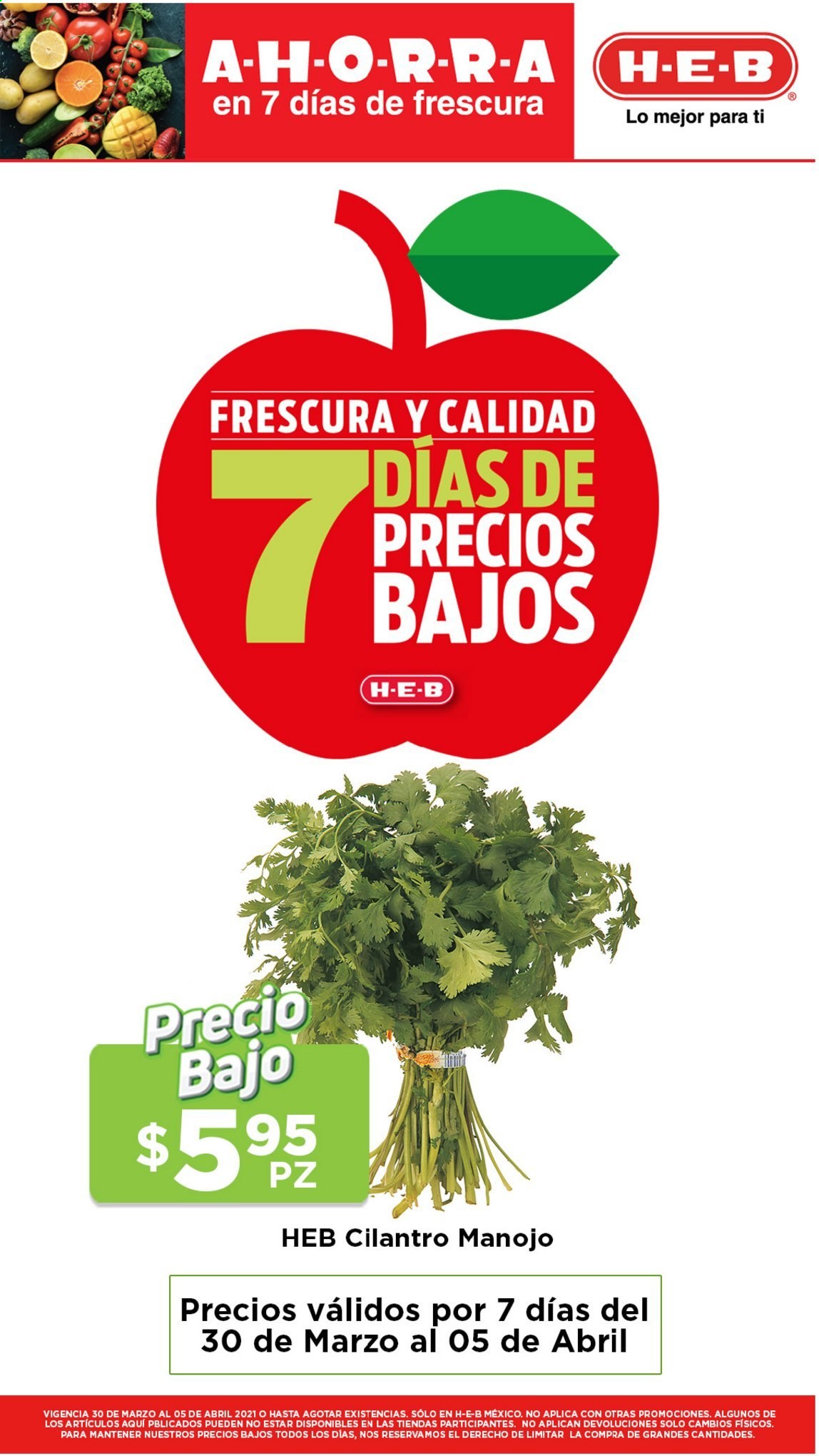 Catálogo H-E-B - 30.3.2021 - 5.4.2021. Página 1