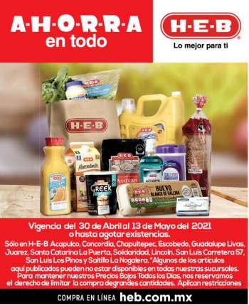 Folleto actual H-E-B - 30.4.2021 - 13.5.2021.