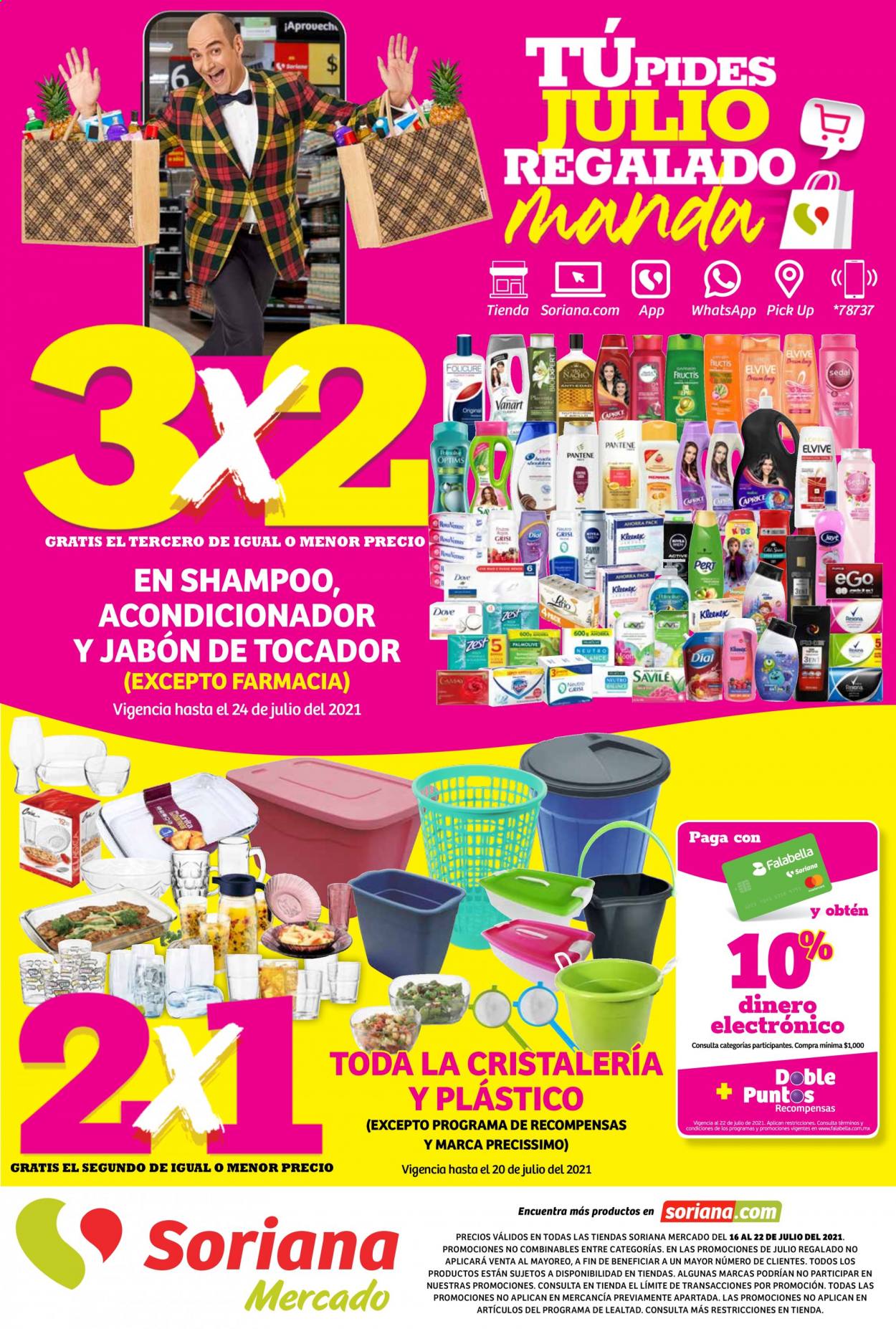 thumbnail - Folleto actual Soriana Mercado - 16.7.2021 - 22.7.2021 - Ventas - champú, jabón de tocador, acondicionador. Página 1.