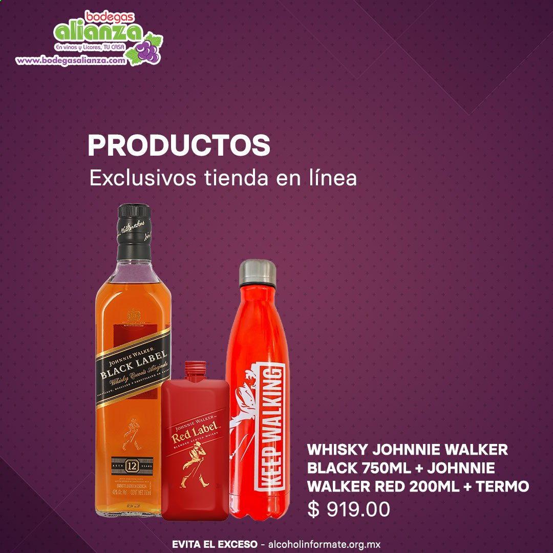 thumbnail - Folleto actual Bodegas Alianza - Ventas - Johnnie Walker, whisky, Red Label. Página 1.