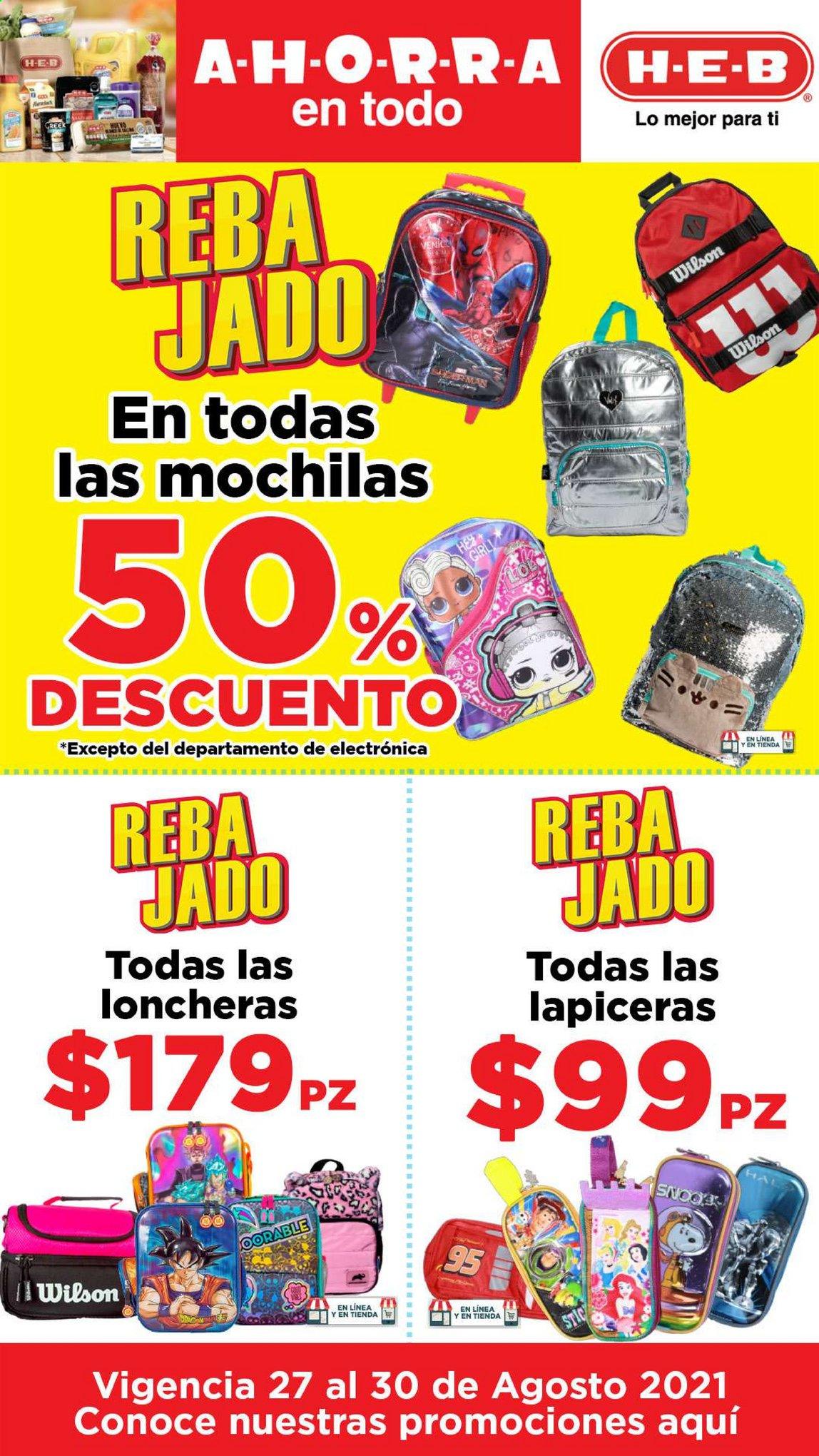 Catálogo H-E-B - 27.8.2021 - 30.8.2021. Página 1