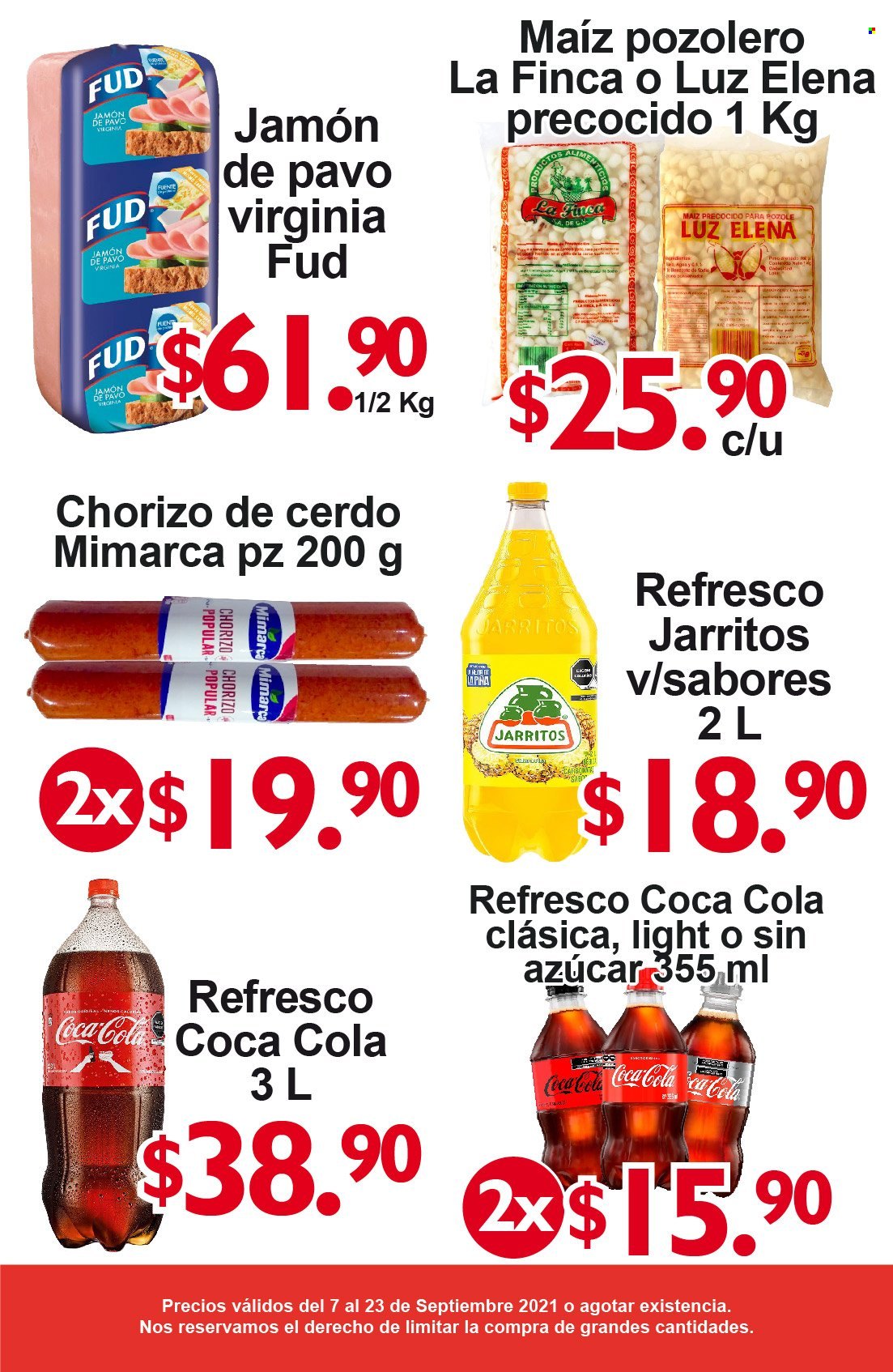 thumbnail - Folleto actual AKÁ Superbodega - 7.9.2021 - 23.9.2021 - Ventas - pavo, maíz, jamón, chorizo, refresco, Coca-cola. Página 4.