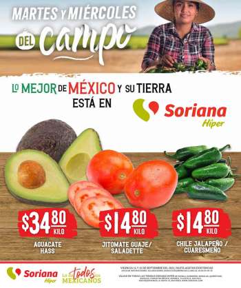 Folleto actual Soriana Híper - 14.9.2021 - 15.9.2021.
