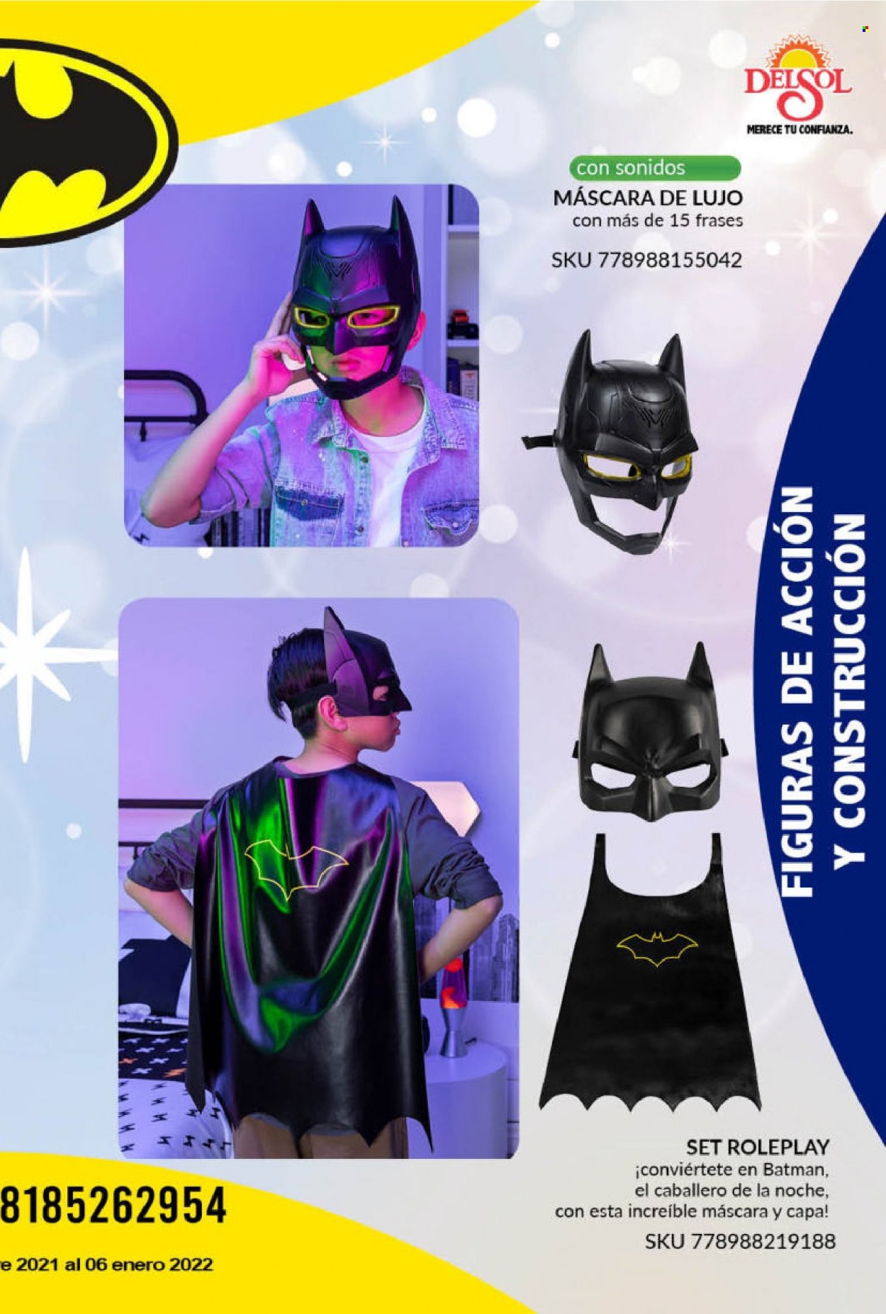 thumbnail - Folleto actual Del Sol - 8.10.2021 - 6.1.2022 - Ventas - máscara, Batman. Página 145.