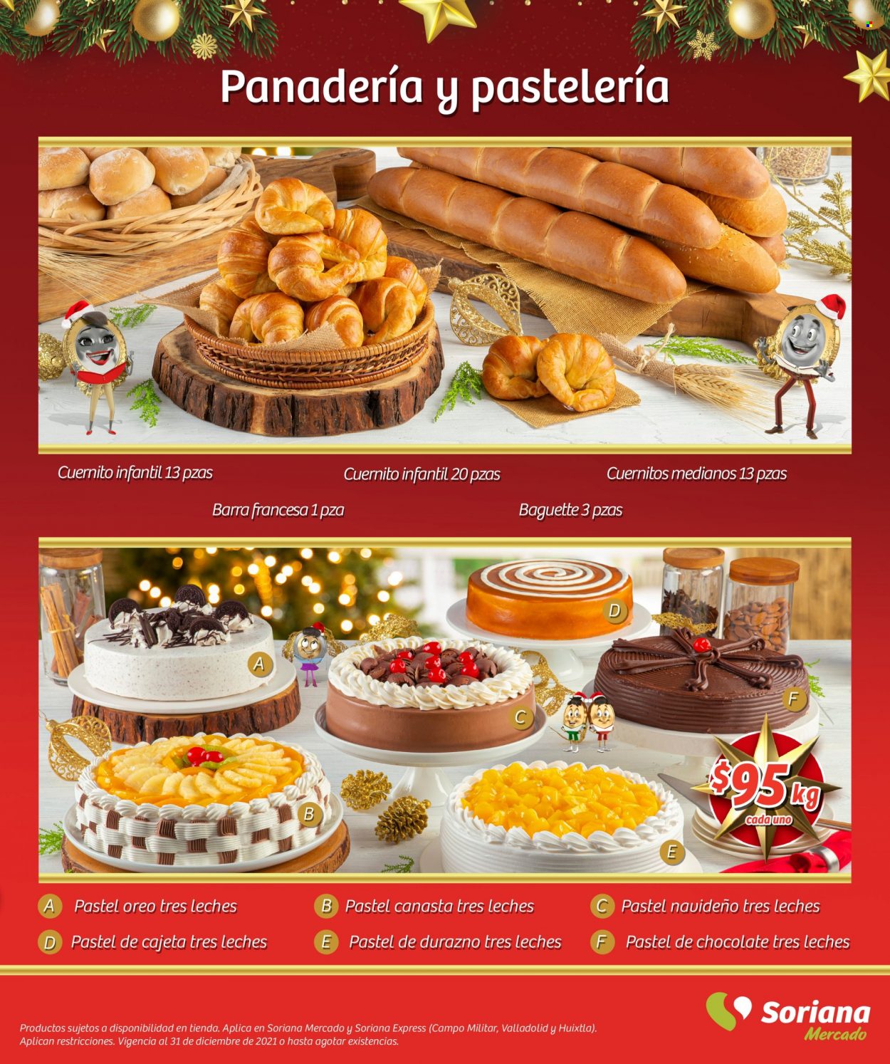 thumbnail - Folleto actual Soriana Mercado - 23.11.2021 - 31.12.2021 - Ventas - durazno, baguette, pastel, canasta. Página 5.
