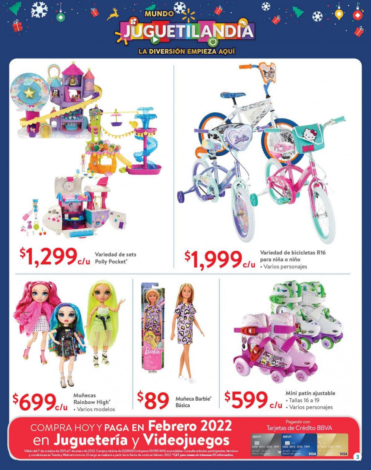 thumbnail - Folleto actual Walmart - 22.11.2021 - 16.12.2021 - Ventas - Barbie, bicicleta, muñeca, Polly Pocket. Página 3.