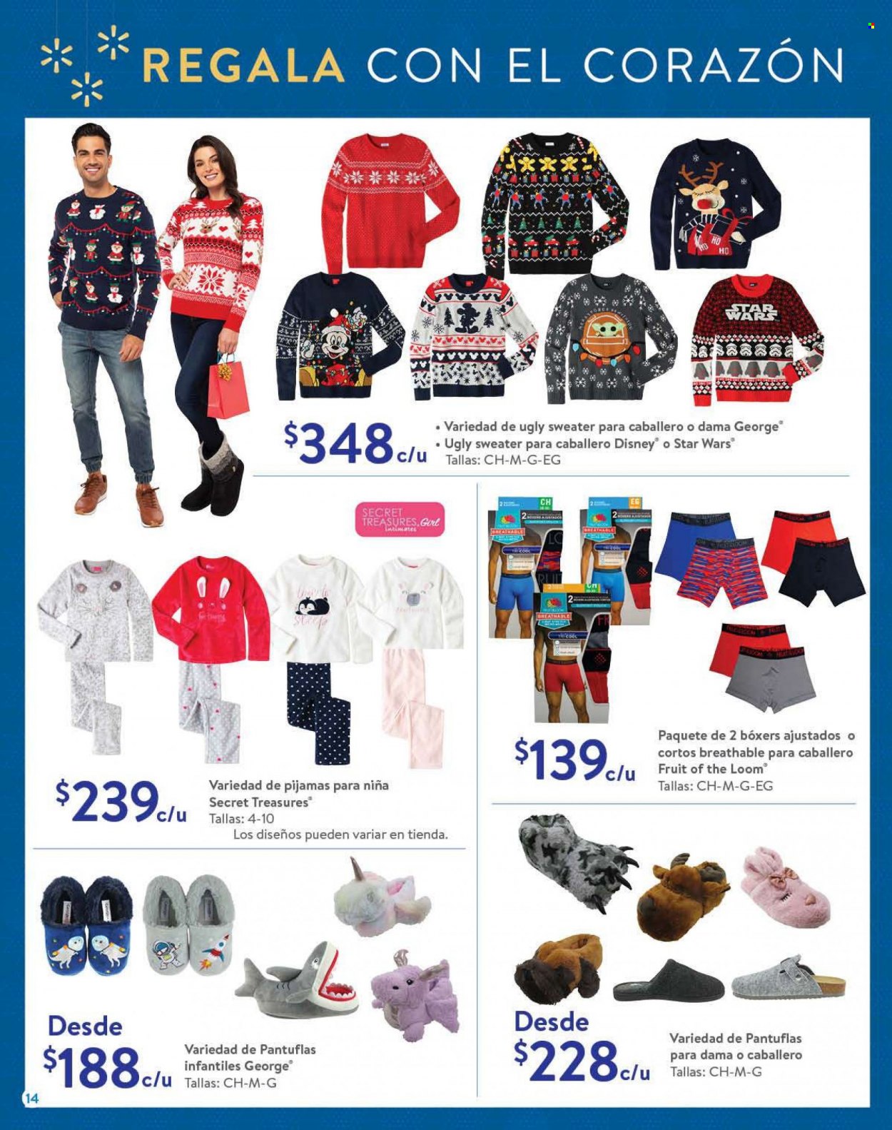 thumbnail - Folleto actual Walmart - 22.11.2021 - 16.12.2021 - Ventas - Disney, pijama, bóxer. Página 14.