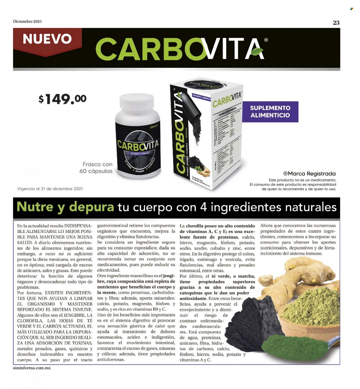 thumbnail - Folleto actual Farmacias Similares - 1.12.2021 - 31.12.2021 - Ventas - Calcio, suplemento alimenticio. Página 23.