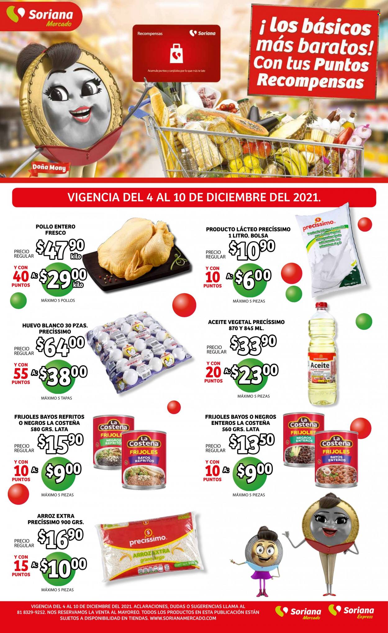 thumbnail - Folleto actual Soriana - 4.12.2021 - 10.12.2021 - Ventas - pollo, huevo, frijol, arroz, aceite, aceite vegetal, bolso. Página 1.