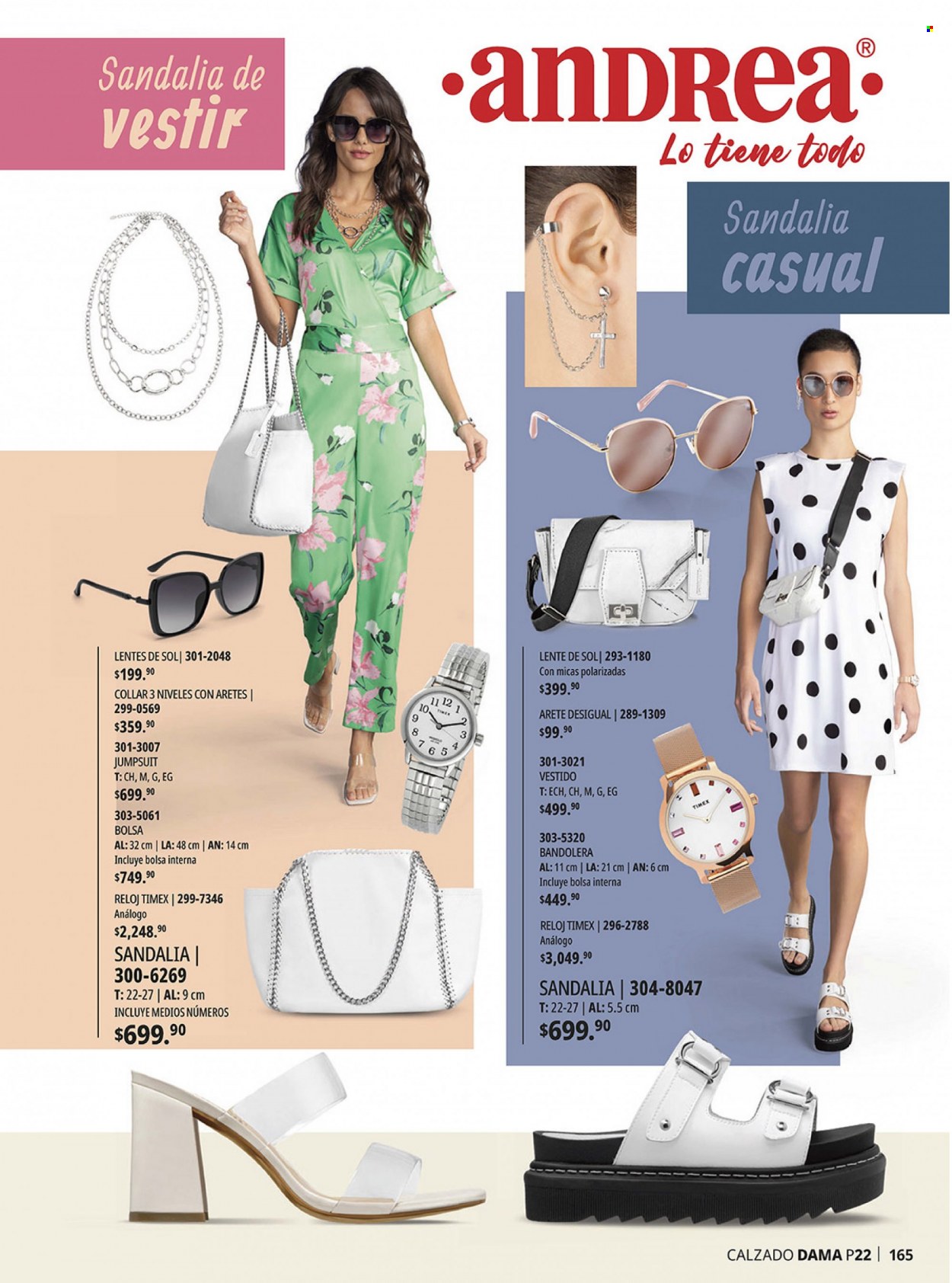thumbnail - Folleto actual Andrea - Ventas - vestido, bolso, collar, aretes, reloj, lentes de sol. Página 165.