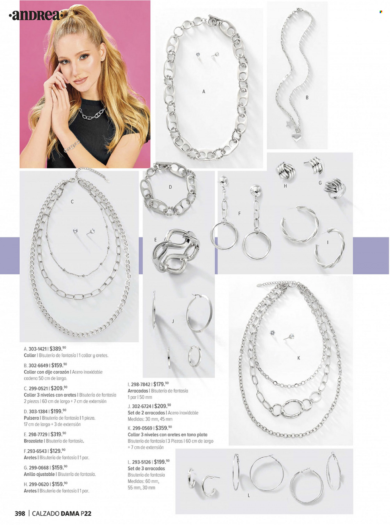 thumbnail - Folleto actual Andrea - Ventas - anillo, bisutería, cadena, collar, pulsera, aretes. Página 320.