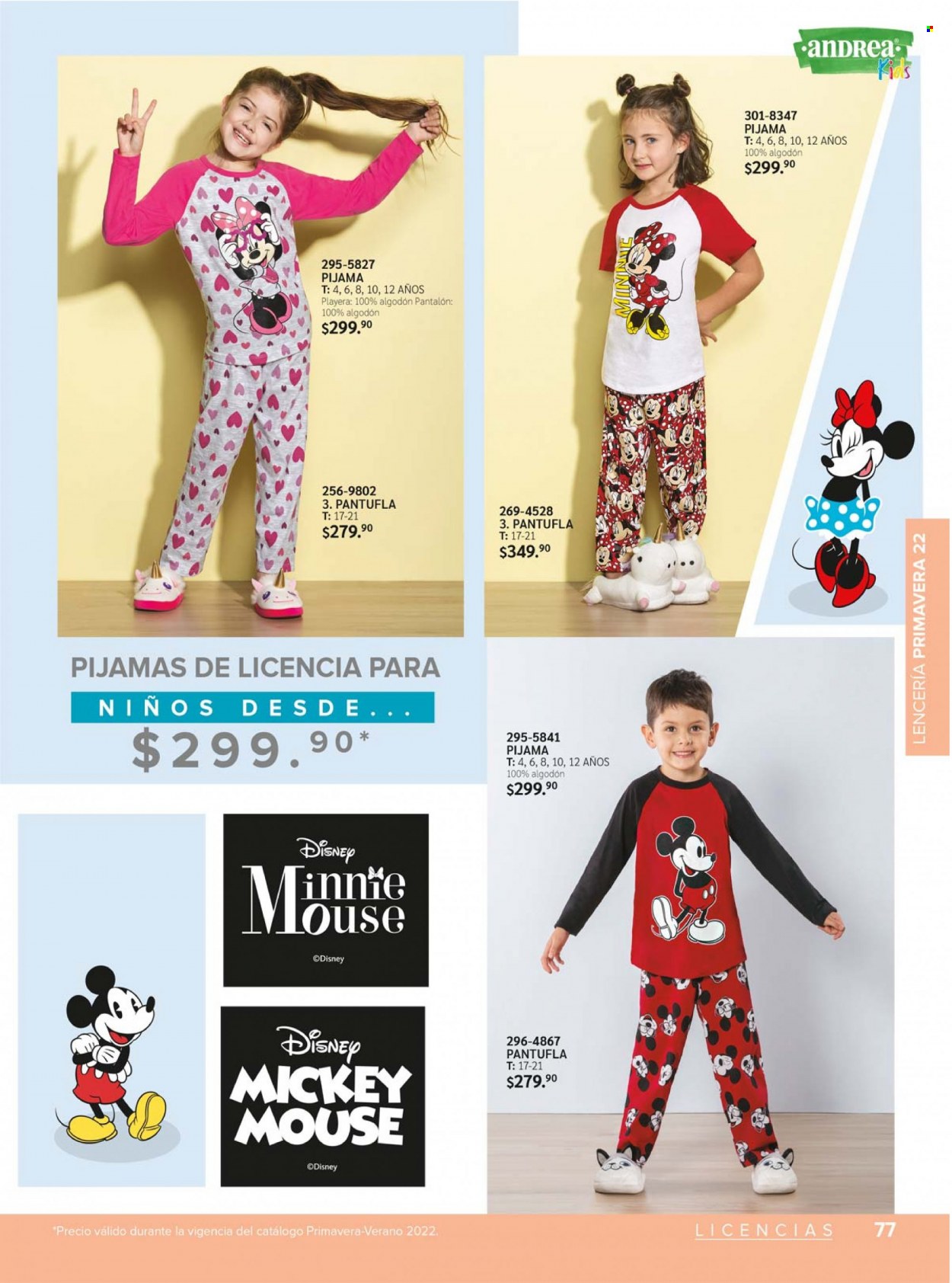 thumbnail - Folleto actual Andrea - 30.1.2022 - 28.5.2022 - Ventas - Mickey Mouse, Disney, pantalón, lencería, pijama. Página 77.