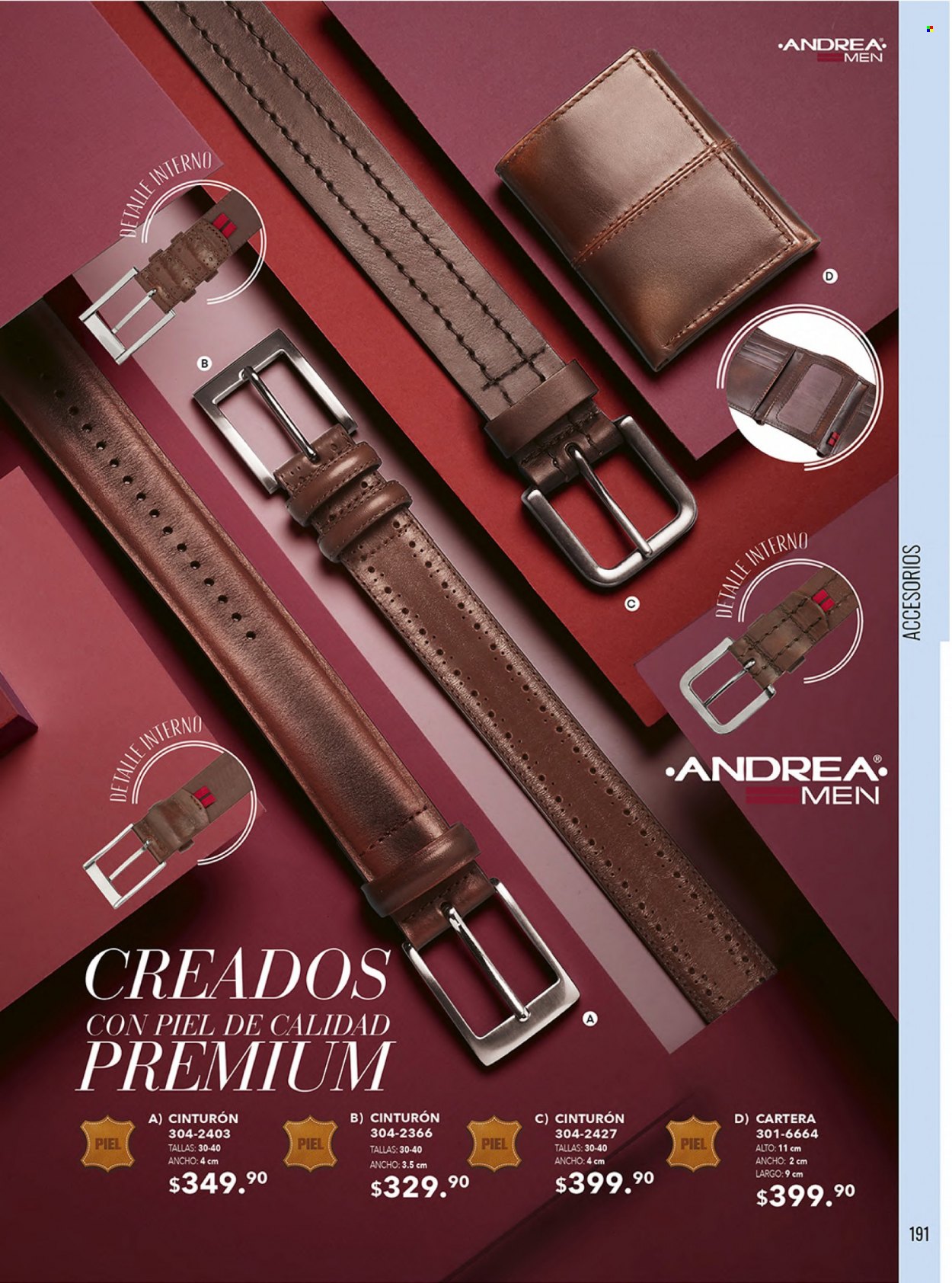 thumbnail - Folleto actual Andrea - Ventas - cinturón, cartera. Página 195.