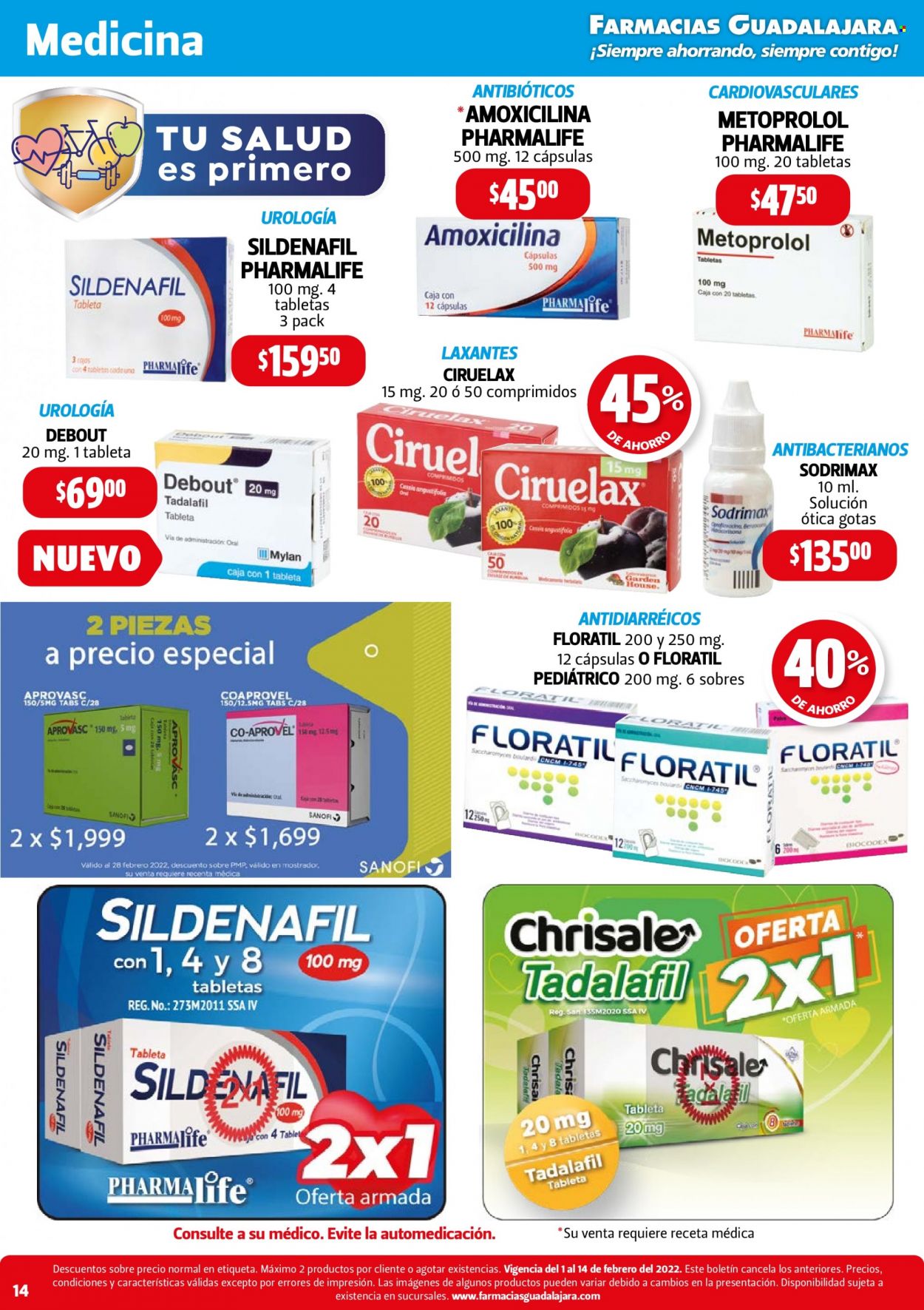 Catálogo Farmacias Guadalajara - 1.2.2022 - 14.2.2022. Página 14