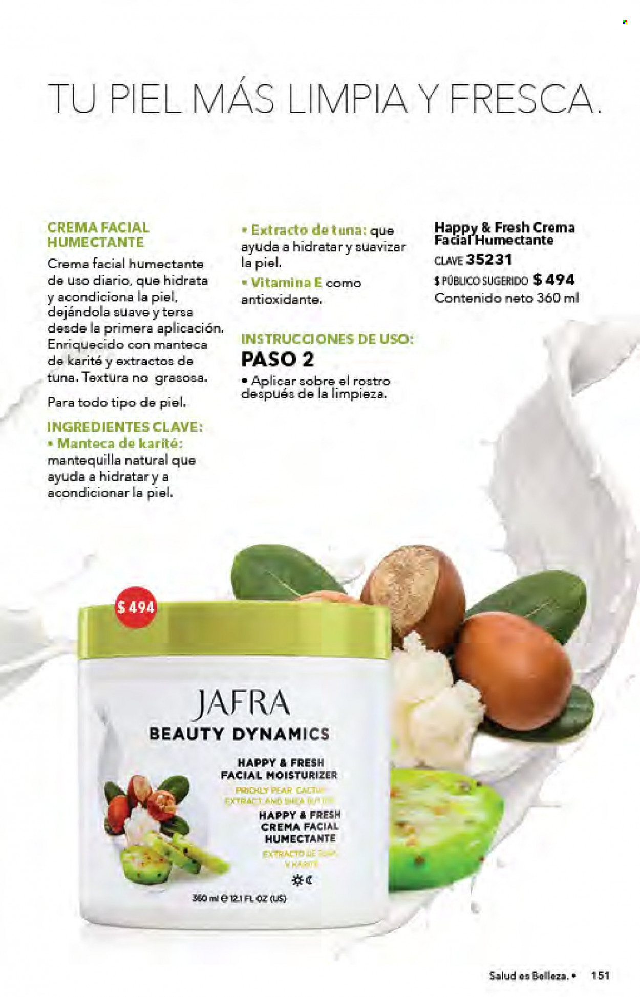 thumbnail - Folleto actual Jafra - Ventas - crema facial, crema, manteca de karité. Página 151.