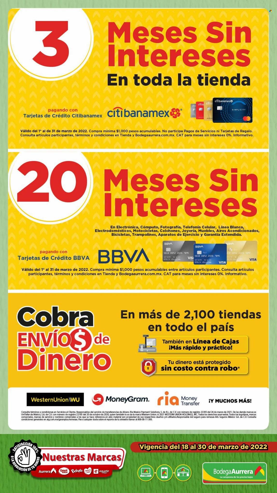 Catálogo Bodega Aurrerá - 18.3.2022 - 30.3.2022. Página 1