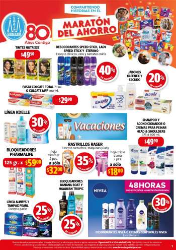 Folleto actual Farmacias Guadalajara - 15.4.2022 - 30.4.2022.