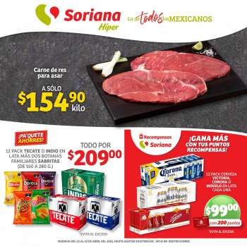 Folleto actual Soriana Híper - 22.4.2022 - 25.4.2022.