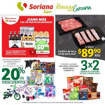 Folleto actual Soriana Súper - 29.4.2022 - 2.5.2022.