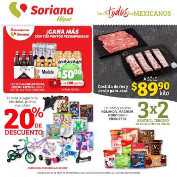 Folleto actual Soriana Híper - 29.4.2022 - 2.5.2022.