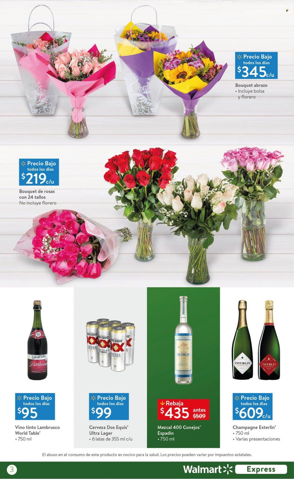 thumbnail - Folleto actual Walmart Express - 2.5.2022 - 22.5.2022 - Ventas - cerveza, vino, champán, Lambrusco, vino tinto, florero, bolso. Página 3.