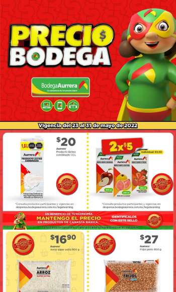Folleto actual Bodega Aurrerá - 23.5.2022 - 31.5.2022.