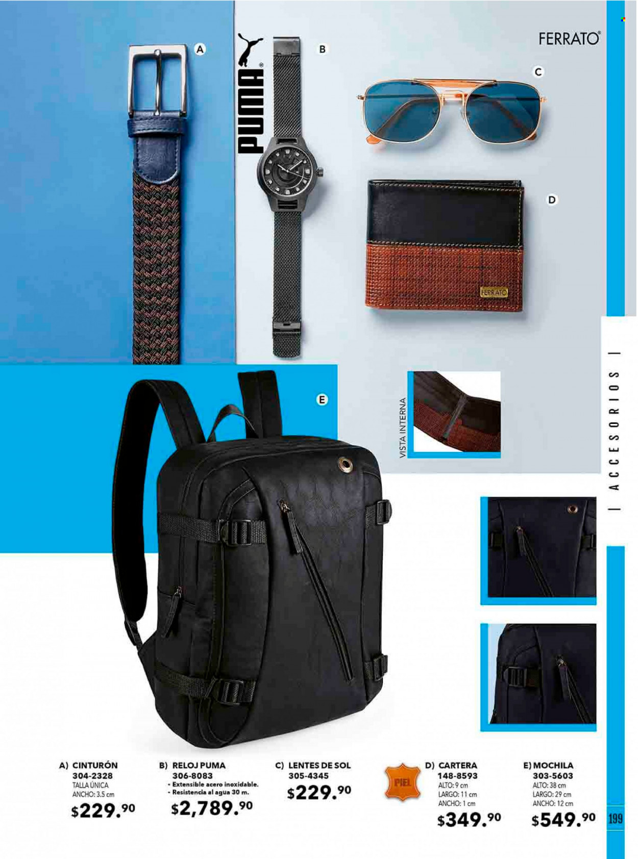 thumbnail - Folleto actual Andrea - Ventas - Puma, mochila, cinturón, reloj, lentes de sol, cartera. Página 75.